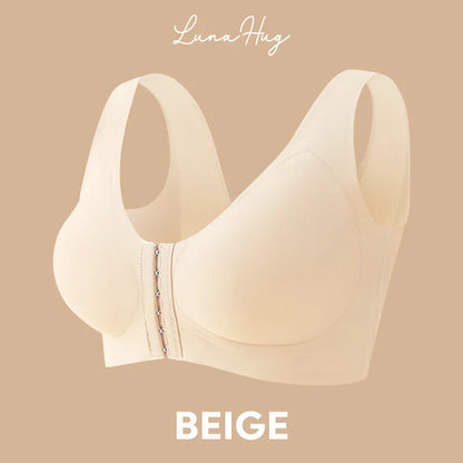 LunaHug - Seamless Front Buckle Cross Back Shaping Bra For Seniors