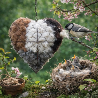 🔥Final Hours 70% OFF🏆Handmade Natural Alpaca Fiber Bird Nesting Heart❤️Bird lovers gift🕊️🏡