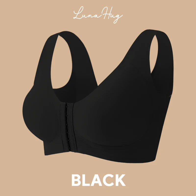 LunaHug - Seamless Front Buckle Cross Back Shaping Bra For Seniors