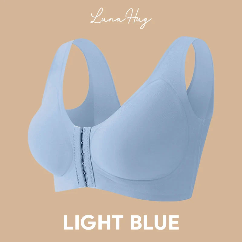 LunaHug - Seamless Front Buckle Cross Back Shaping Bra For Seniors