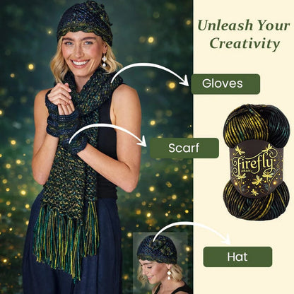 🔥LAST DAY 60% OFF - 🧶Aran Wool ‘Firefly’ Iridescent Shimmer Yarn: A Touch of Magic in Every Stitch💫