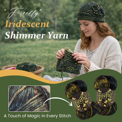 🔥LAST DAY 60% OFF - 🧶Aran Wool ‘Firefly’ Iridescent Shimmer Yarn: A Touch of Magic in Every Stitch💫