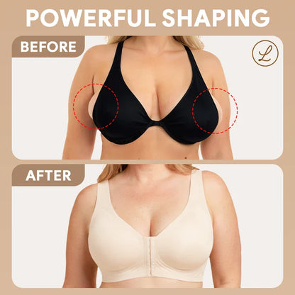 LunaHug - Seamless Front Buckle Cross Back Shaping Bra For Seniors