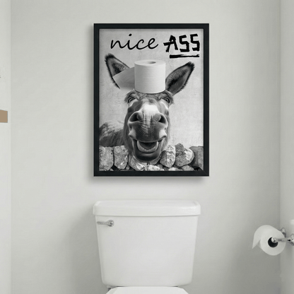 🔥LAST DAY EXTRA 60% OFF🚽Funny Bathroom Wall Art - "Nice Ass" Donkey Print