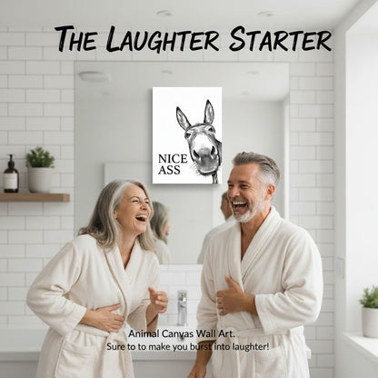 🔥LAST DAY EXTRA 60% OFF🚽Funny Bathroom Wall Art - "Nice Ass" Donkey Print