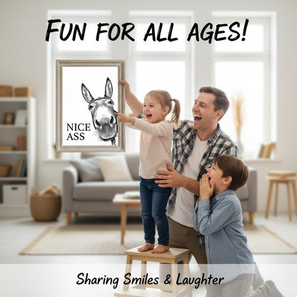 🔥LAST DAY EXTRA 60% OFF🚽Funny Bathroom Wall Art - "Nice Ass" Donkey Print