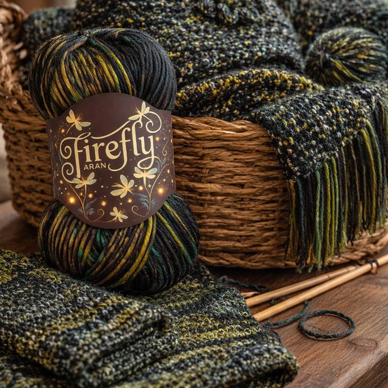 🔥LAST DAY 60% OFF - 🧶Aran Wool ‘Firefly’ Iridescent Shimmer Yarn: A Touch of Magic in Every Stitch💫